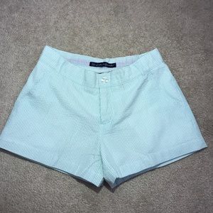 Lauren James Seafoam color seersucker shorts